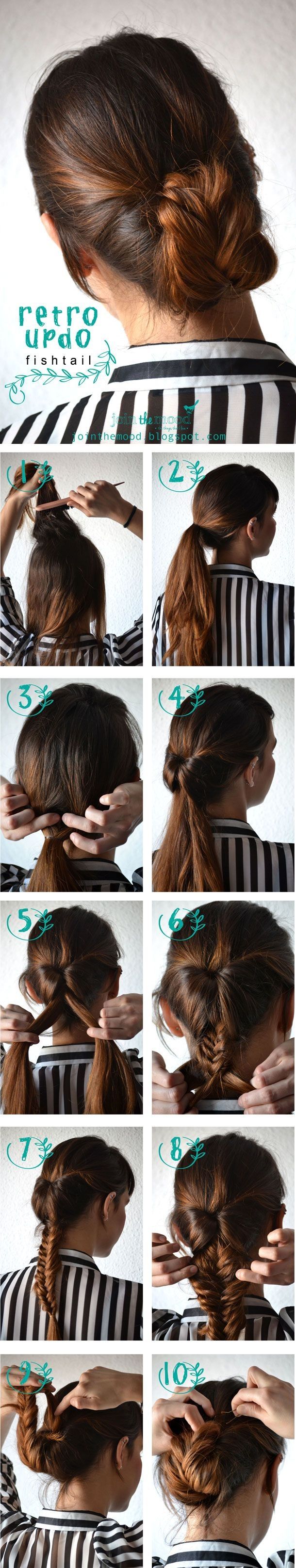 Retro Pull Through Braid Bun