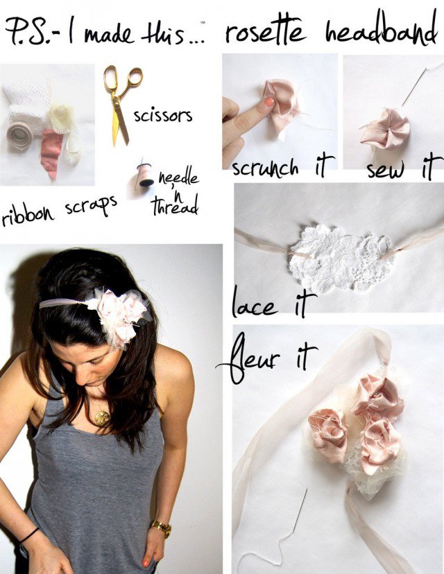 Romantic DIY Rosette Headband