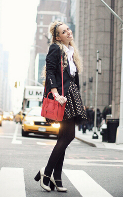 Romantic Polka Dot Outfit Idea