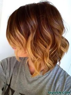 Short Wavy Hairstyle for Ombre Hair