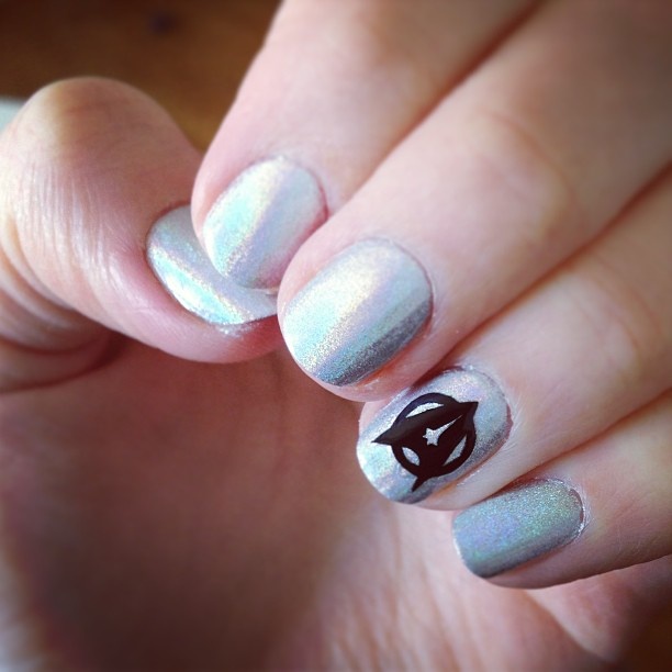 Silver Star Trek Nail Design