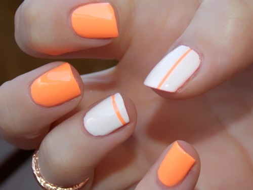 Orange and Gold Dip Nail Design - wide 1