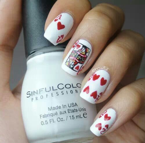 White Card Nail Design