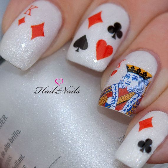 White Card Nail Design