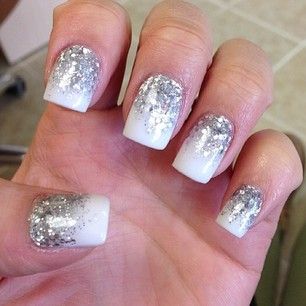 White and Silver Nail Design