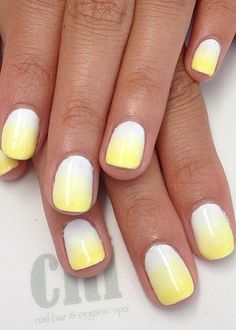 Yellow Ombre Nail Design