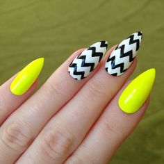 Yellow Stiletto Nail Design