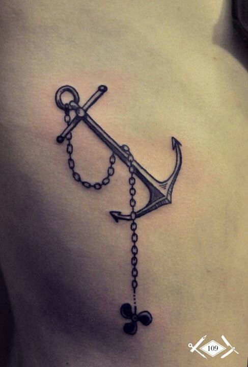Anchor and Chain Tattoo