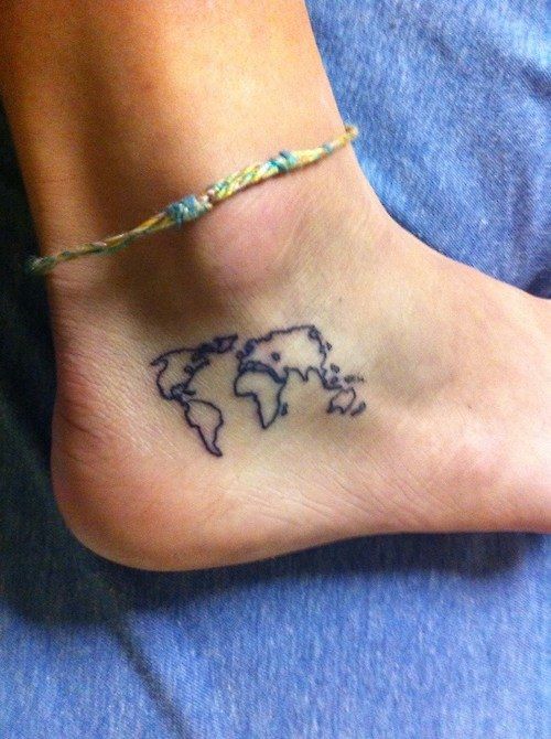 Ankle Map Tattoo