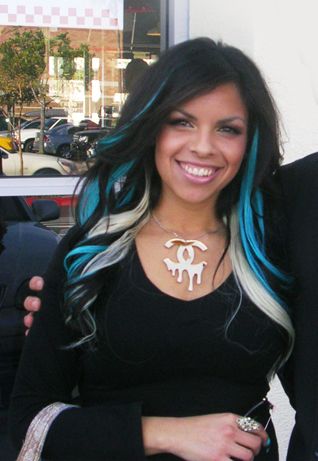 Black Hair With Blondeand Turquoise Highlights
