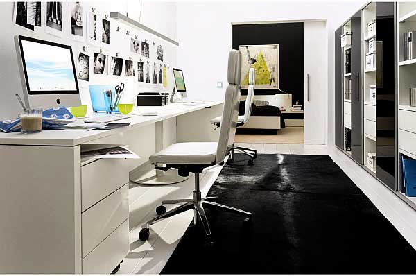 Black and White Home Office