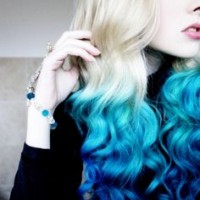 Blond and Blue Hairstyle