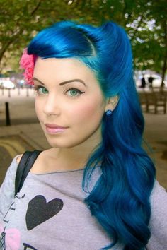 Blue Colored Punk Hairstyle