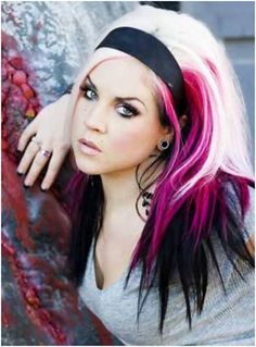 Bright Pink Colored Funky Hairstyle