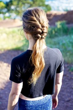 Casual French Braid Updo Hairstyle