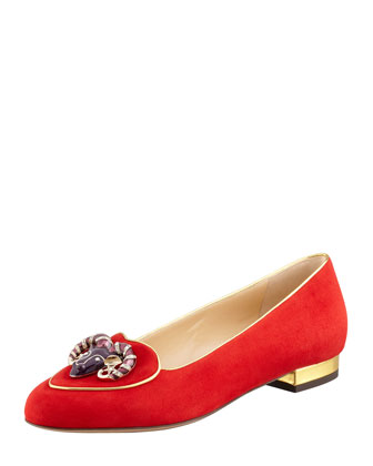 Charlotte Olympia Birthday Aries Zodiac Suede Smoking Slipper