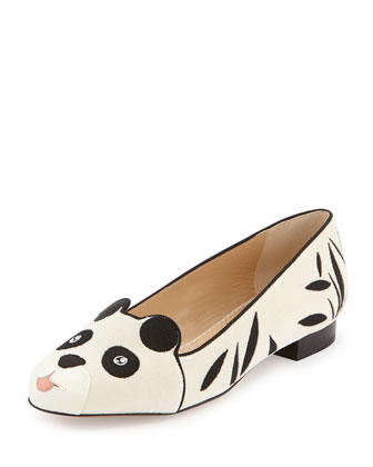 Charlotte Olympia Panda Velvet Flat