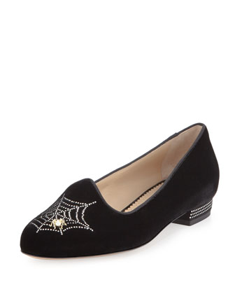 Charlotte's Web Embroidered Velvet Slipper