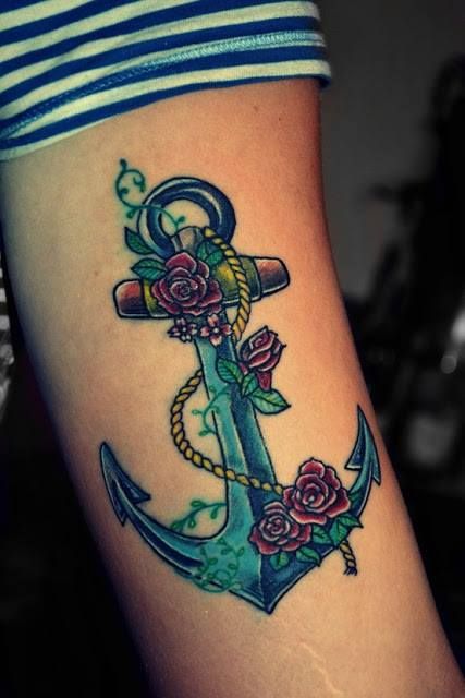 Colorful Anchor Tattoo