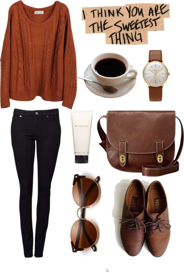 Cool Brown Outfit Idea for Women