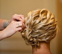 Glamorous Updo for Medium Length Curly Hair