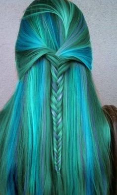 Half Up Half Down Blue Hairstyle