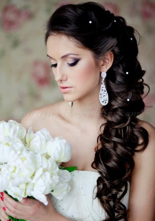 Half Up Half Down Wedding Hairstyle for Brunette Hair