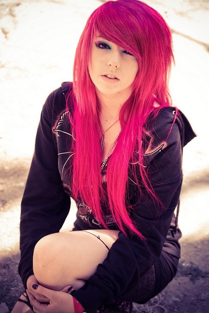 Long Layered Pink Hairstyle