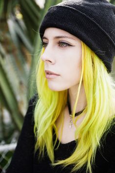 Long Layered Yellow Hairstyle