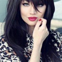 Long Black Straight Hairstyle With Bangs