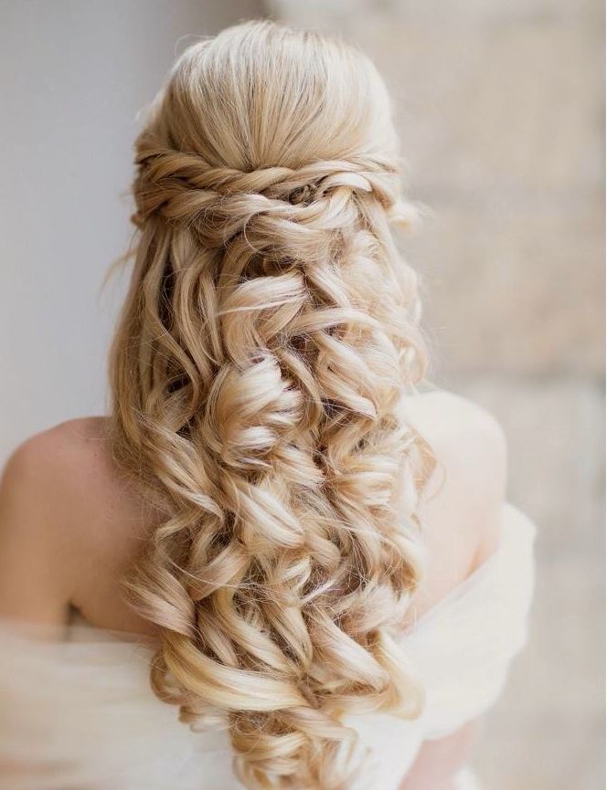 Long Curly Wedding Hairstyle