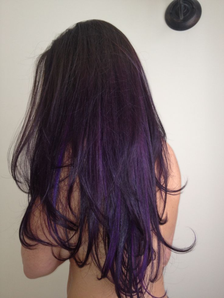 Long Purple Ombre Hairstyle
