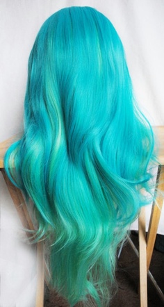 Long Wavy Blue Hairstyle