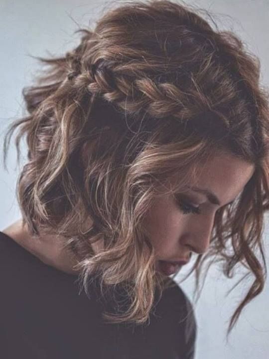 Messy Braided Hairstyle for Short Curly Hair