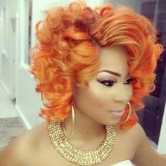 Orange Curly Bob Hairstyle