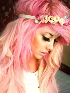 Pink Hairstyle With Headband