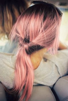 Twisted Pink Ponytail Hairstyle