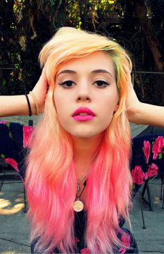 Pink and Yellow Hairstyle