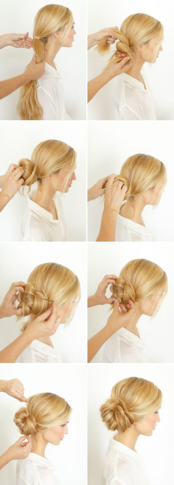 Pretty Side Bun Hairstyle for Long Hair