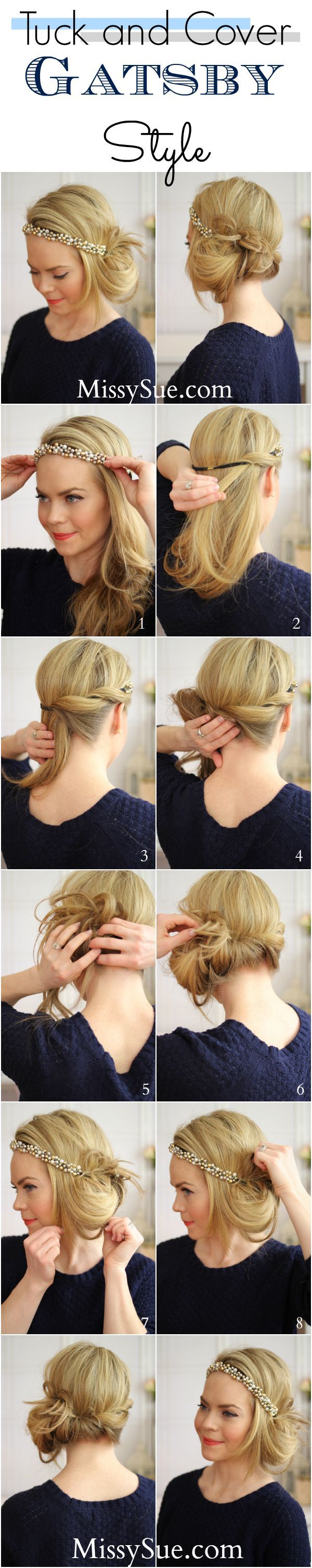 Pretty Side-Swept Bun with A Headband