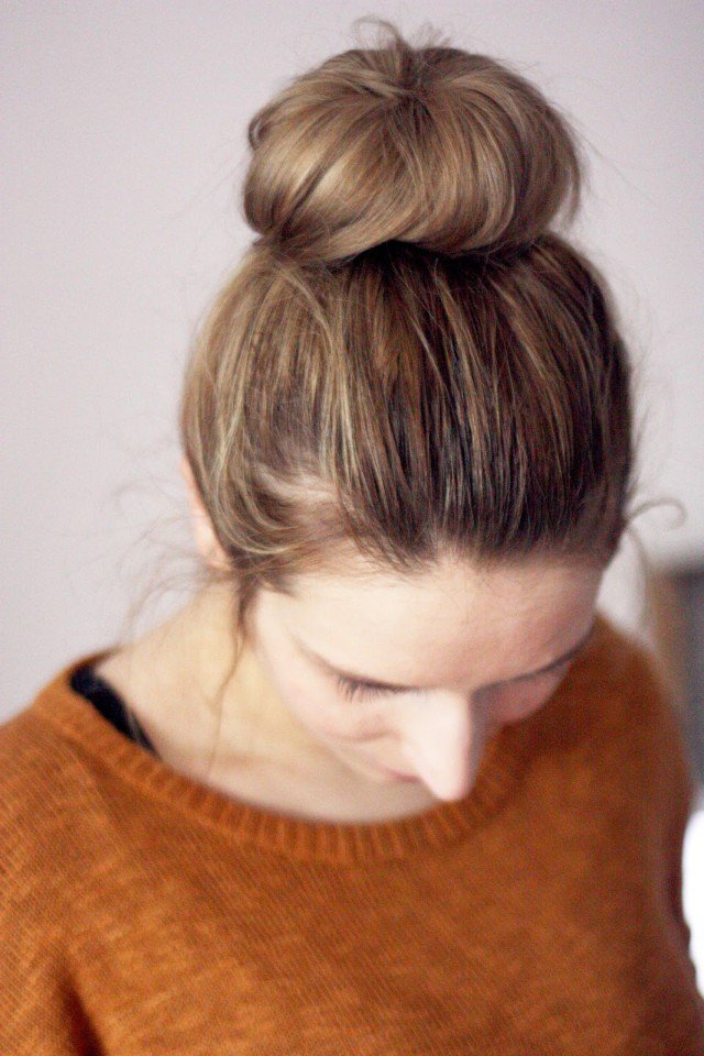 Pretty Top Bun for Dark Hair