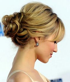 Pretty Twisted Updo for Medium Length Hair