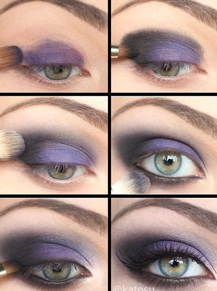 Purple and Black Smoky Eye Makeup Tutorial