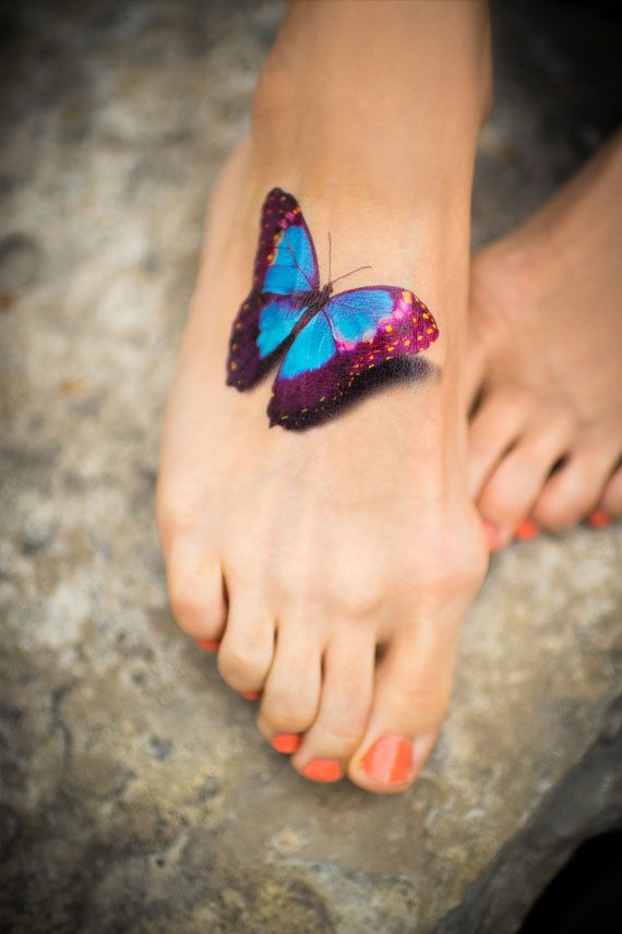 Realistic Butterfly Tattoo