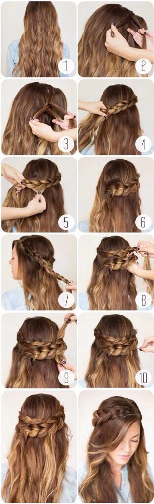 Romantic Braided Crown Hairstyle Tutorial