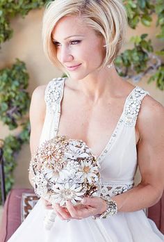 Short Straight Wedding Hairstyle