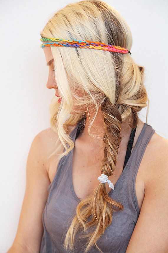 Side Braid with Elastic Hair Wrap