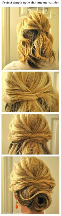 Simple Updo Tutorial for Medium Length Hair