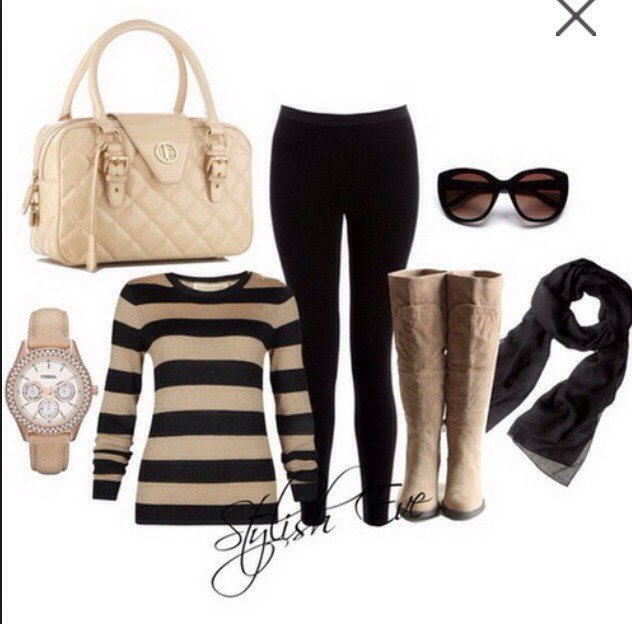 Stripe Outfit Idea for Fall