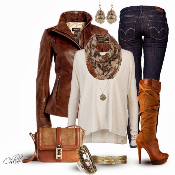 Stylish Leather Jacket Outfit Idea